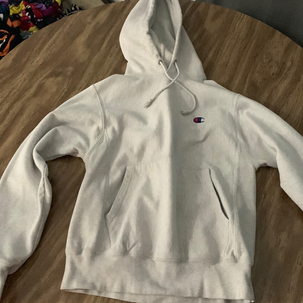 WHITE CHAMPION HOODIE